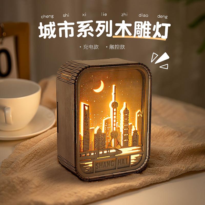 城市系列木雕燈，經(jīng)典城市風(fēng)光與木雕燈的精彩碰撞！