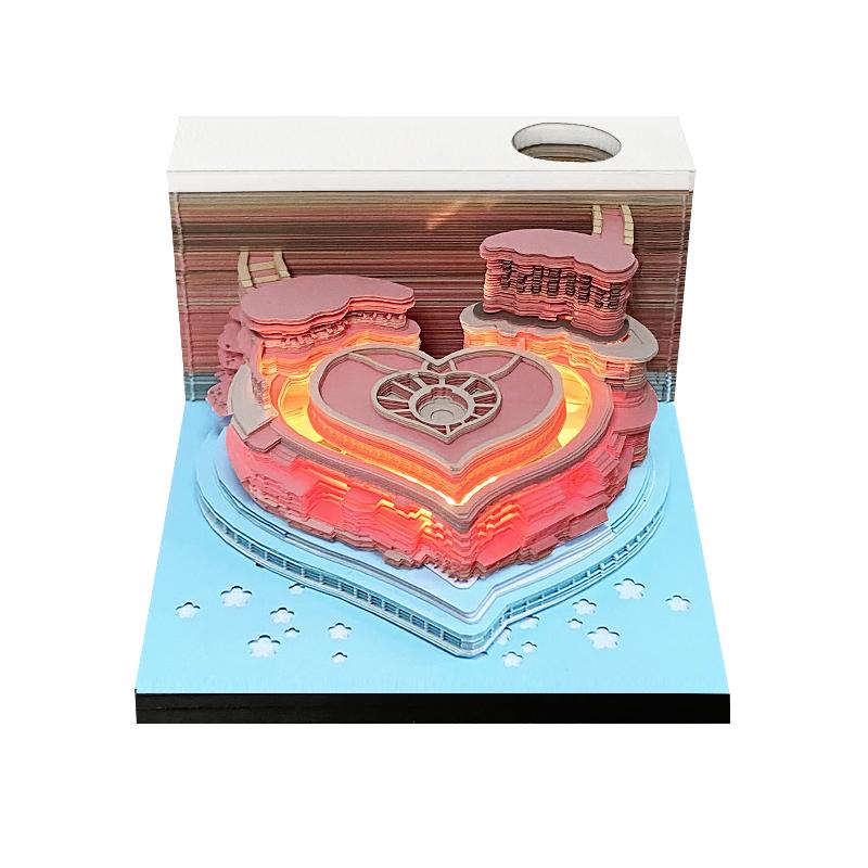 情人節(jié)-愛情堡壘3D便簽帶燈