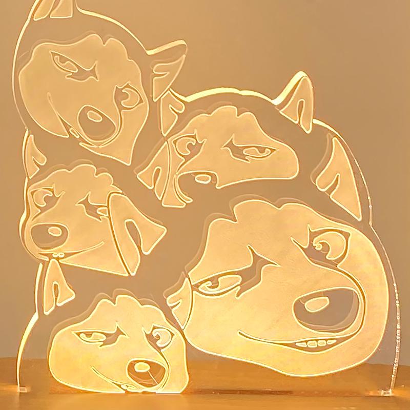 亞克力哈士奇小夜燈