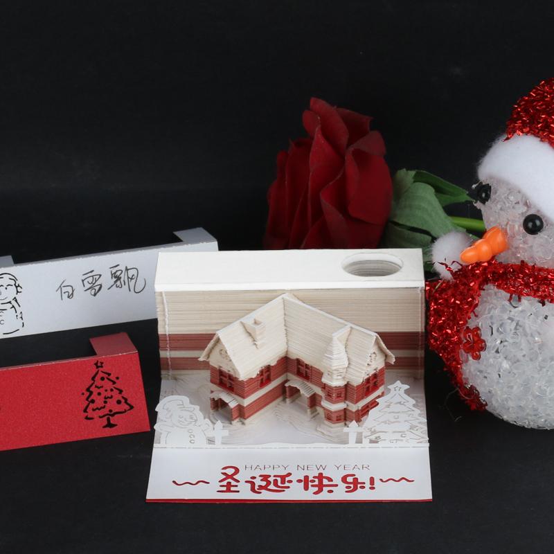 圣誕節(jié)-圣誕小屋3D便簽